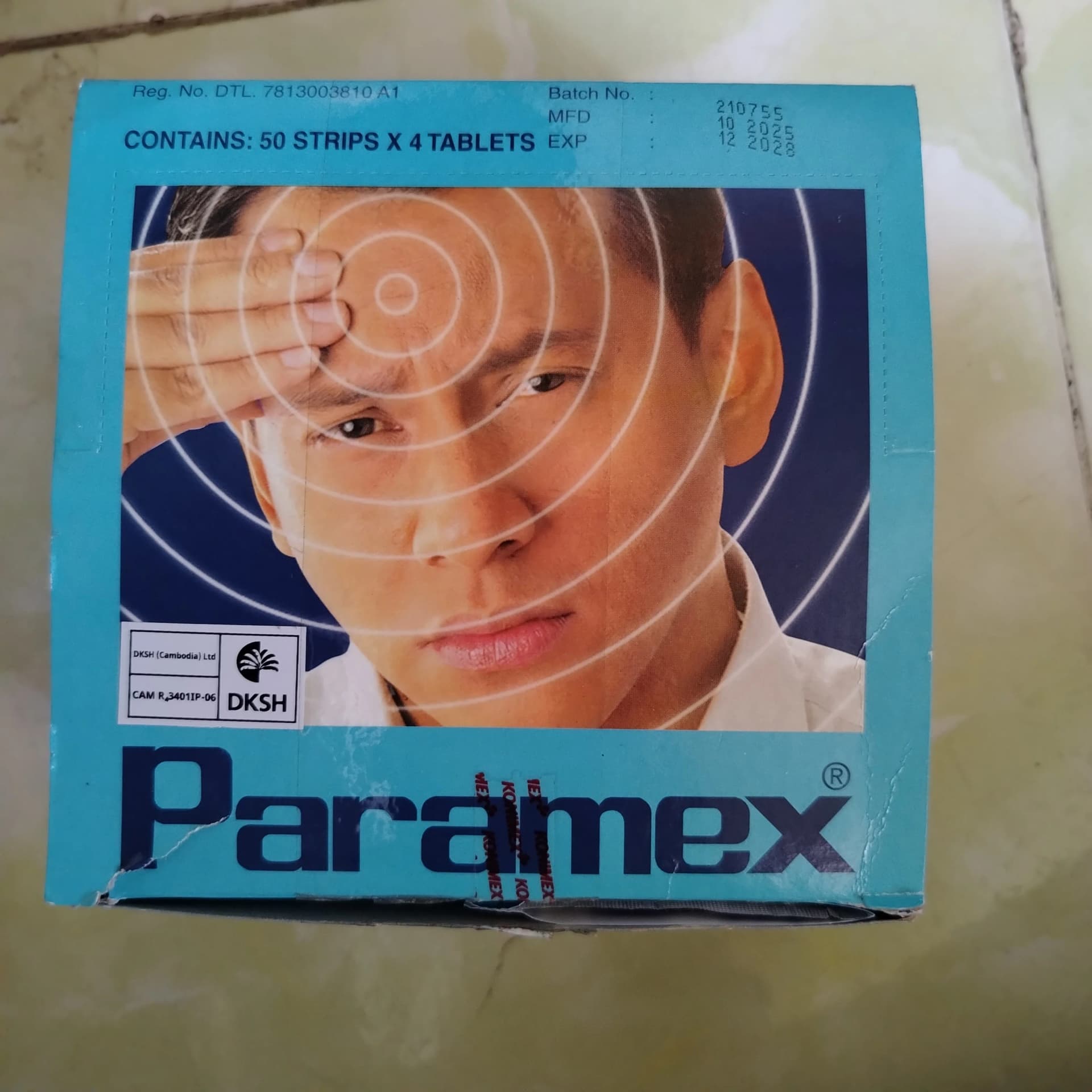 Paramex Propyphenazone 150 mg, Paracetamol 250 mg, Dexchlorpheniramine maleate 1 mg, Caffeine 50 mg per tablet