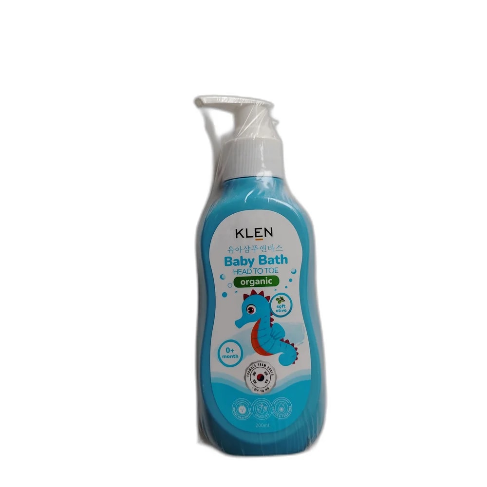 KLEN Baby Bath Head to Toe Organic (Soft Olive, 200 ml) 200 ml - PHARMACIE RATANAK