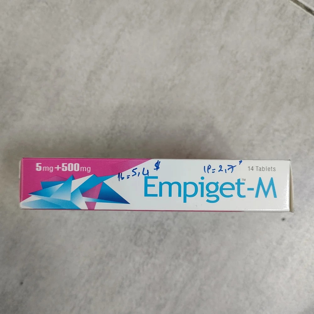 Empiget-M 5 mg / 500 mg - Depot De Pharmacie "A" Kim Houy