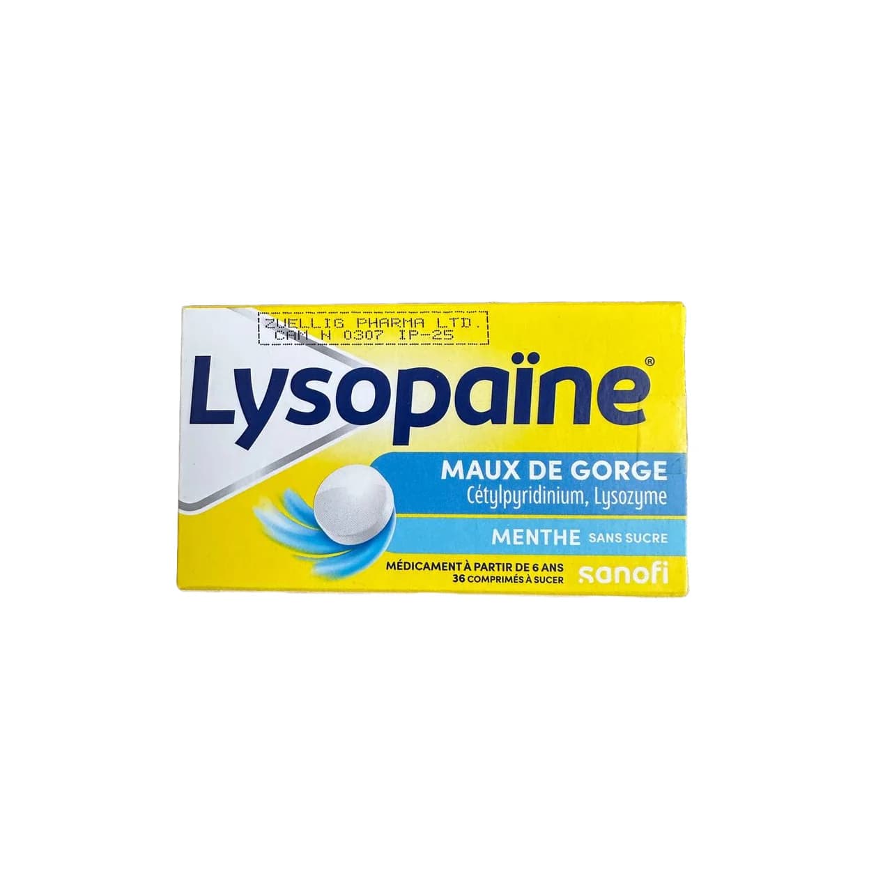 Lysopaine Cetylpyridinium chloride 1.5 mg + Lysozyme chloride 20000 FIP-U per lozenge