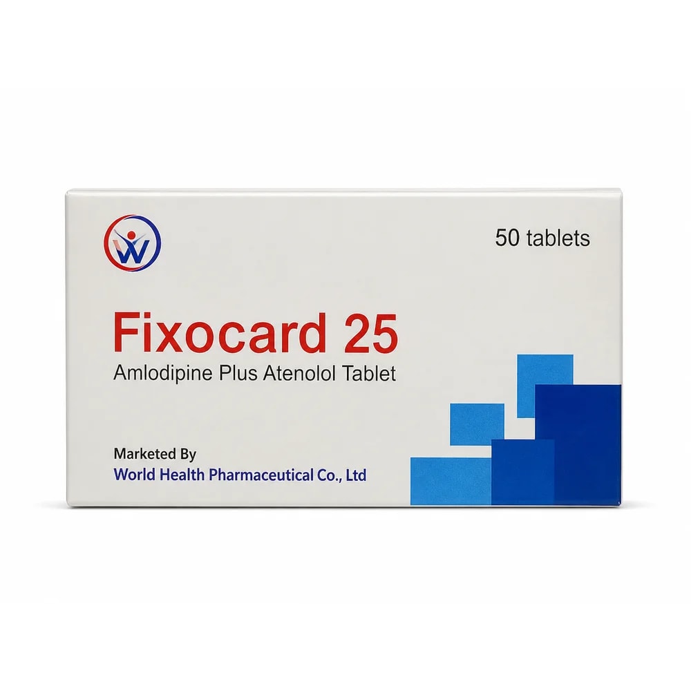 Fixocard Amlodipine 5 mg / Atenolol 25 mg - Preah Chan Tep Pharmacy