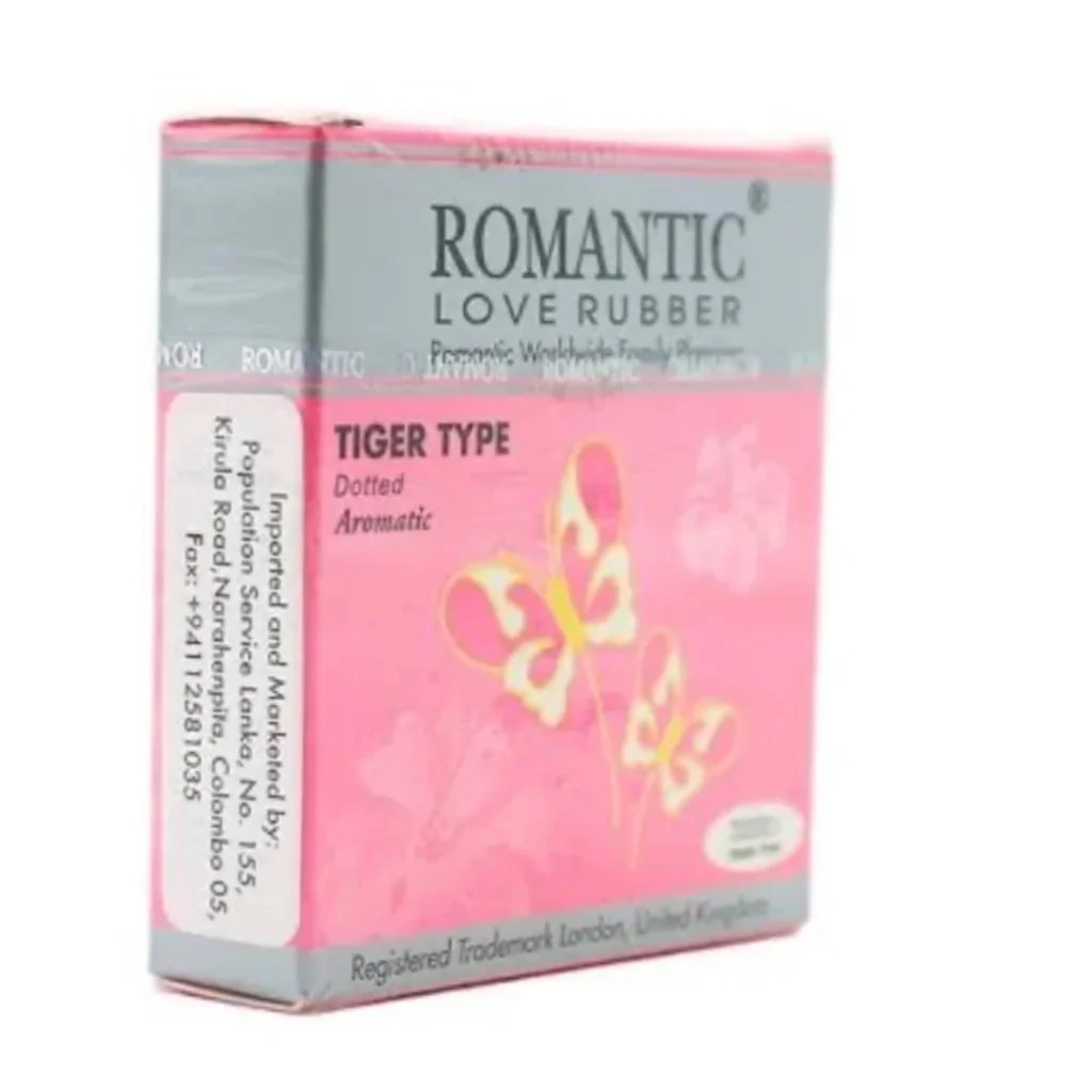 Romantic Love Rubber Tiger type dotted aromatic 3 condoms - PONLEU DOUNG DARA PHARMACY