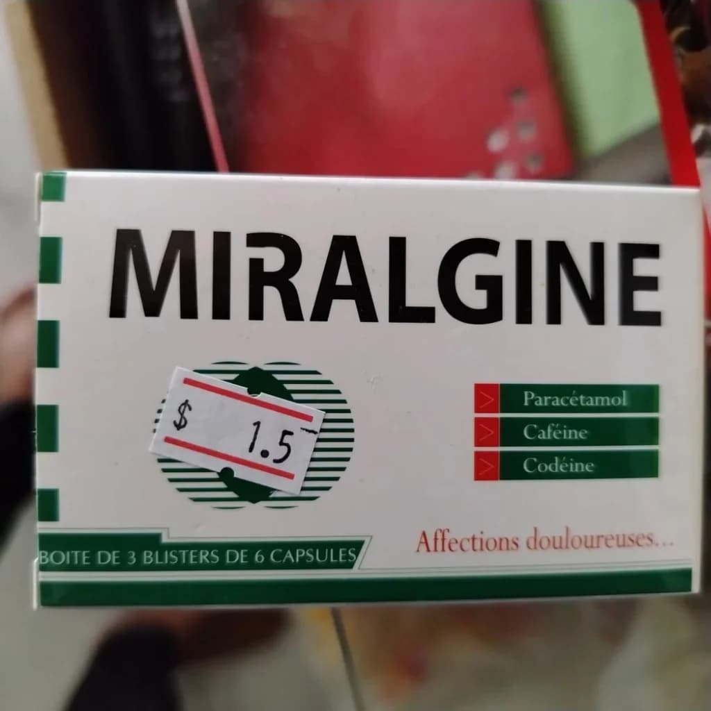 Miralgine Paracetamol 400 mg + Caffeine 62.5 mg + Codeine phosphate 20 mg