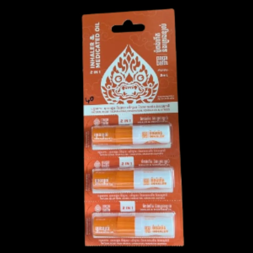 Naga Balm inhaler 2ml 2-in-1 inhaler and medicated oil - ឱសថស្ថាន សុខលាភ