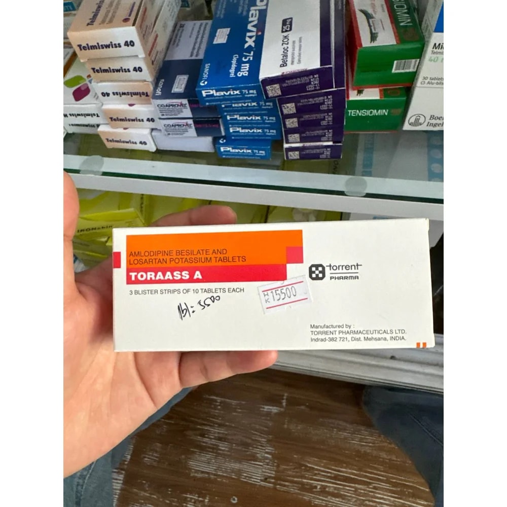 Toraass A Amlodipine besilate and losartan potassium tablets, 30 tablets - Kim Yi