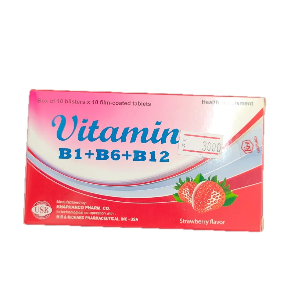 Vitamin B1+B6+B12 (Khapharco) 3000 mcg / 3000 mcg / 6 mcg - Preash Khan Pich I Pharmacy
