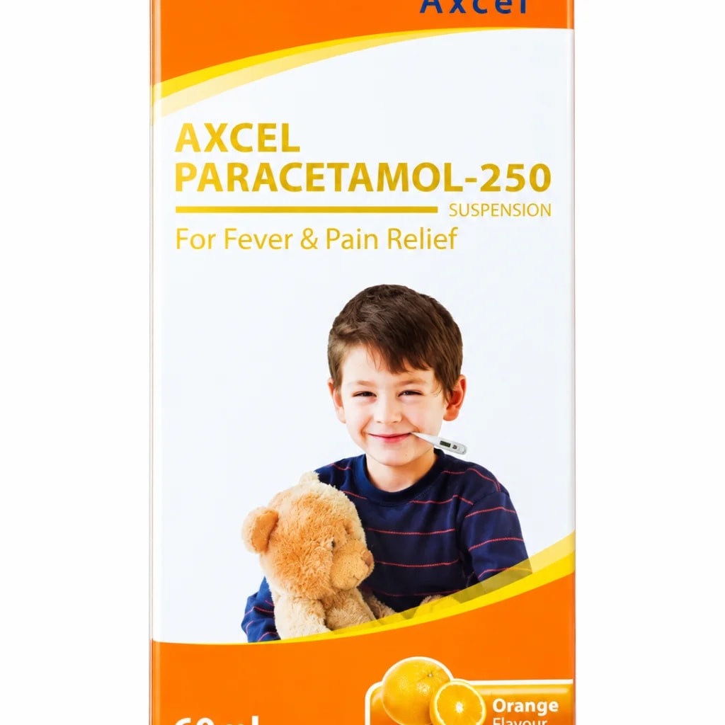 Axcel Paracetamol 250 suspension 60ml Paracetamol 250mg/5ml - ឱសថស្ថាន សុខលាភ