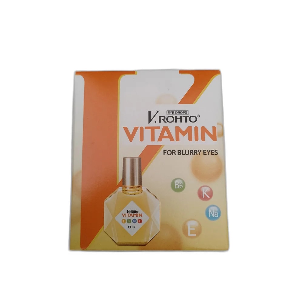 V.Rohto Vitamin Per 13 mL: Potassium L-aspartate 130 mg / Pyridoxine HCl 13 mg / Sodium chondroitin sulfate 13 mg / Tocopherol acetate 6.5 mg / Chlorpheniramine maleate 3.9 mg - PHARMACIE PUNLEU SOKPHEAP II