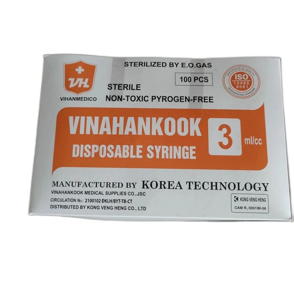 Vinahankook Disposable Syringe 3 mL; 25G × 1 in needle - SUKHA PHARMACY