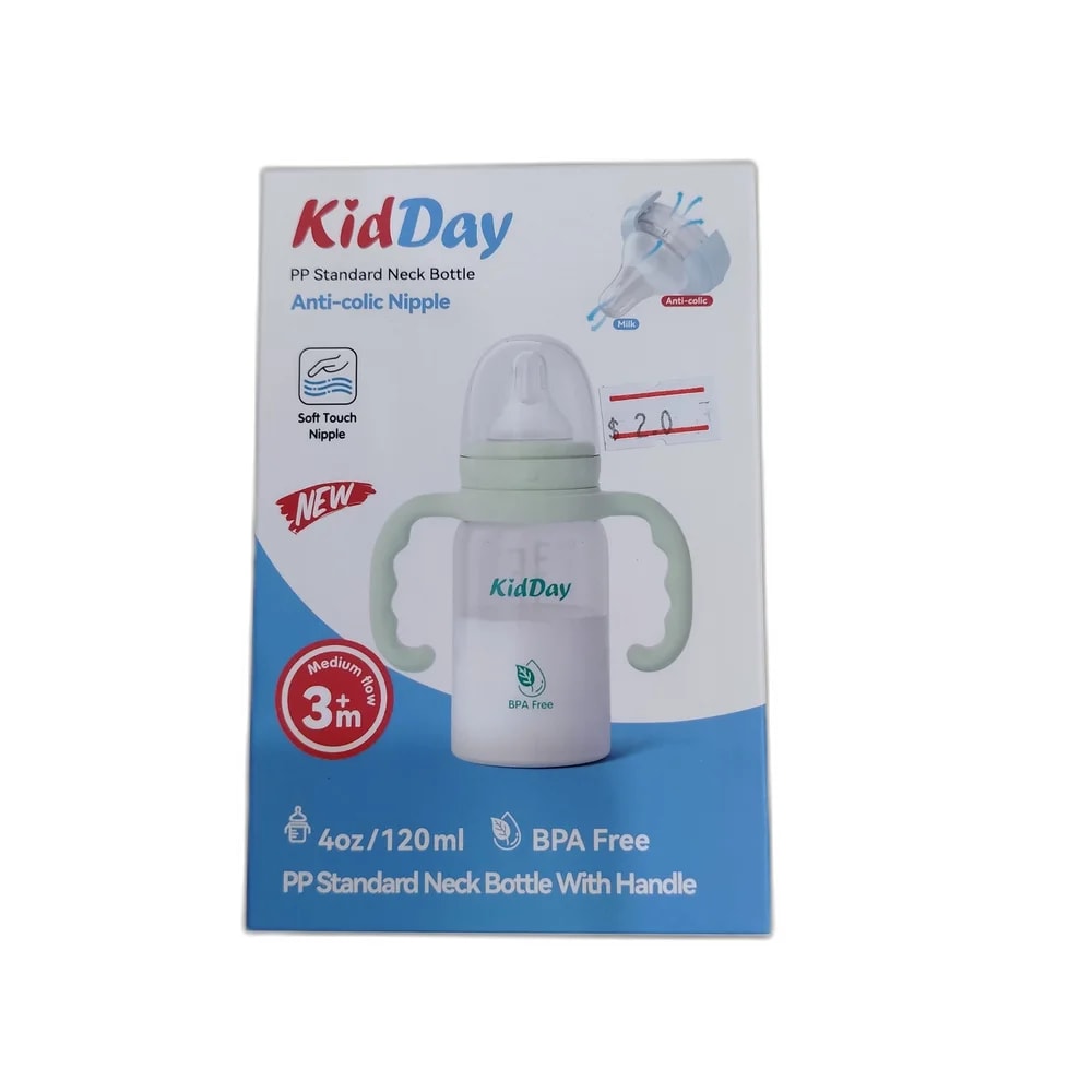 KidDay PP Standard Neck Bottle With Handle 4oz 4 oz / 120 ml - PHARMACIE LA BELLE PHARMA