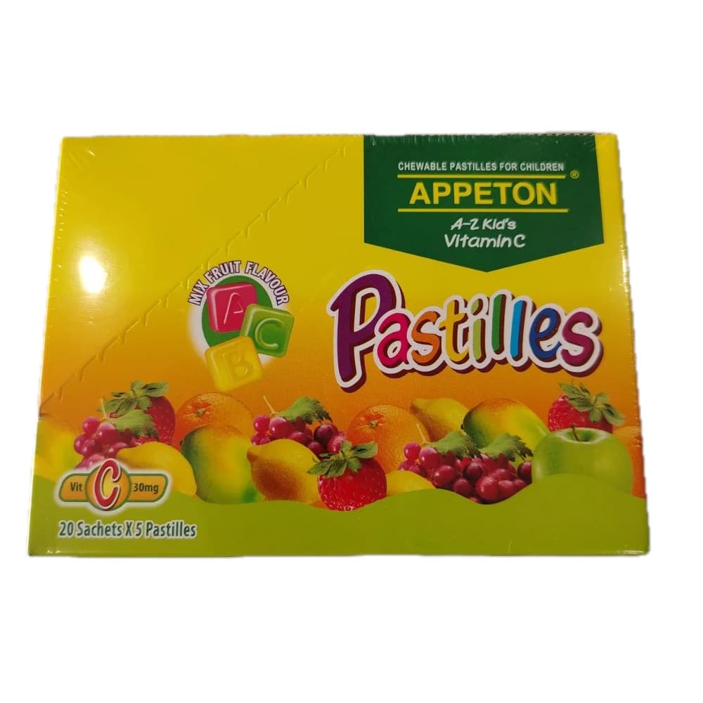 Appeton A-Z Kid's Vitamin C Pastilles 30 mg vitamin C per pastille (5 pastilles/sachet)