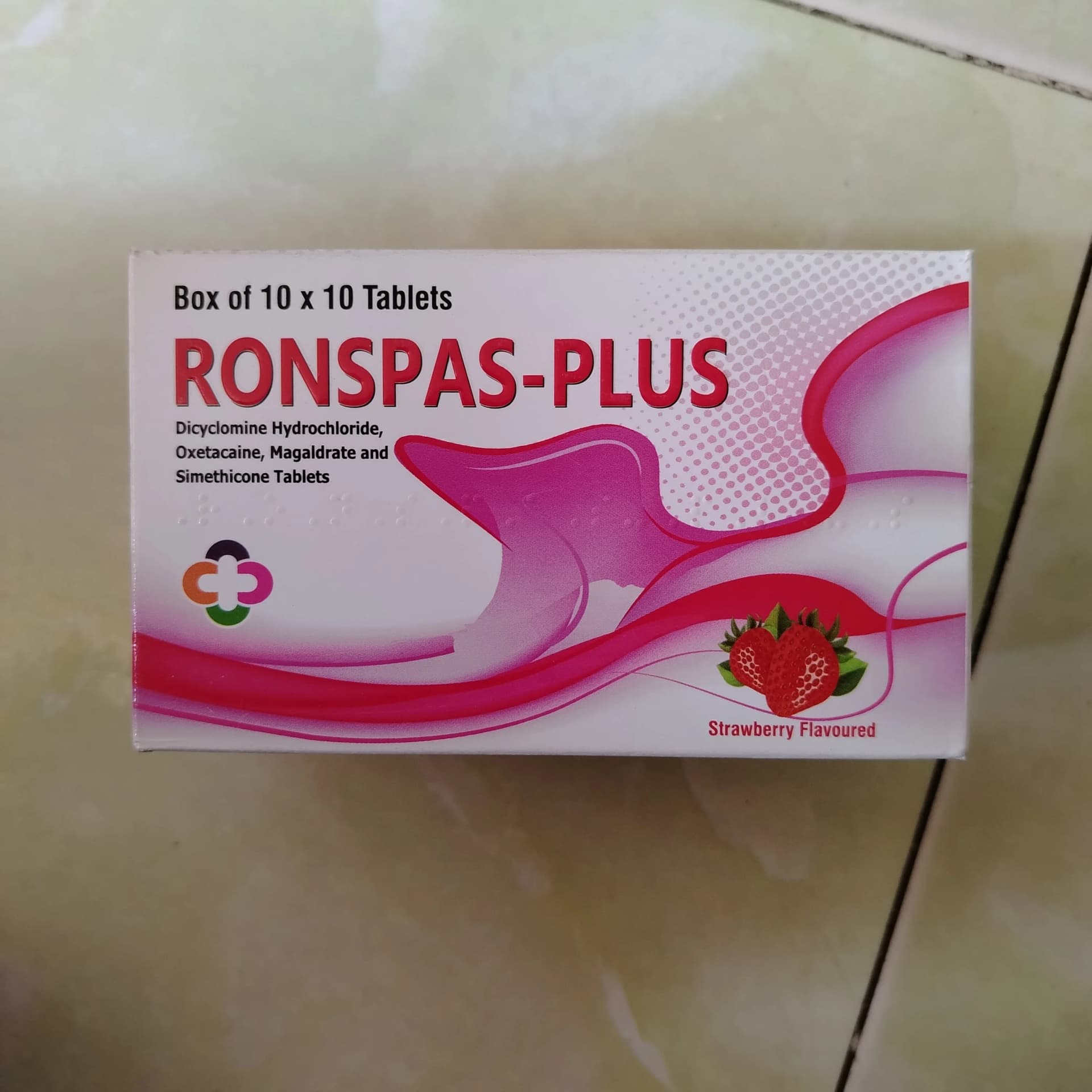 Ronspas-Plus Dicyclomine HCl 10 mg / Oxetacaine 10 mg / Magaldrate 400 mg / Simethicone 20 mg