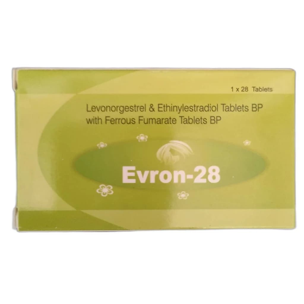 Evron-28 Levonorgestrel 0.15mg / Ethinylestradiol 0.03mg / Ferrous Fumarate 60mg