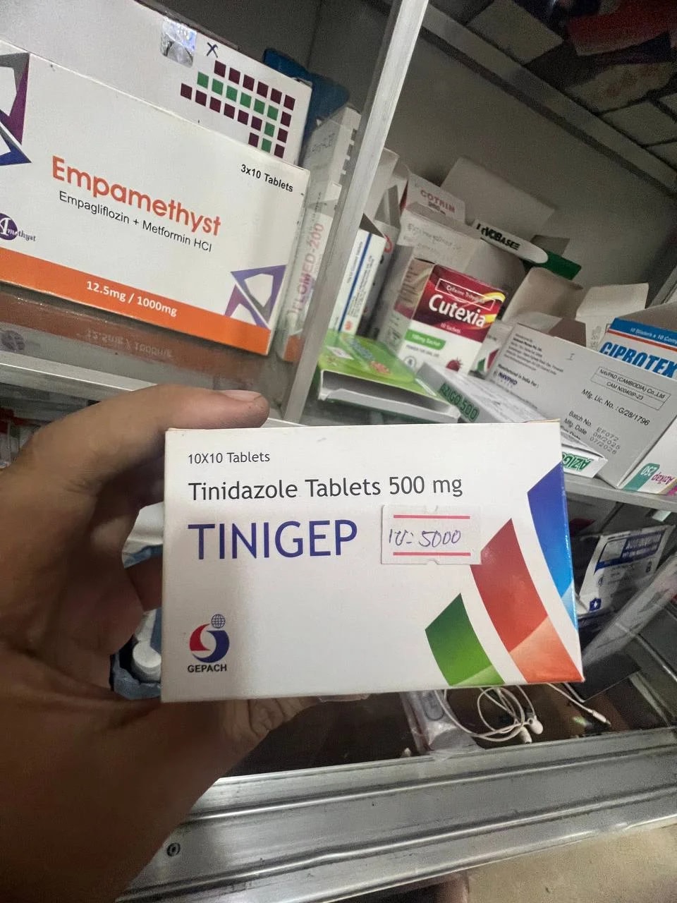 TINIGEP 500 Tinidazole Tablets 500mg - MONGKUL SOKHAPHEAP PHARMACY