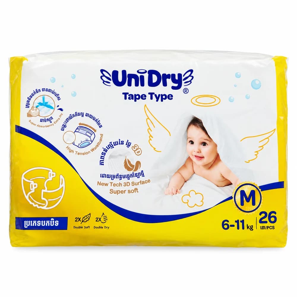 UniDry Tape Type Baby Diapers M