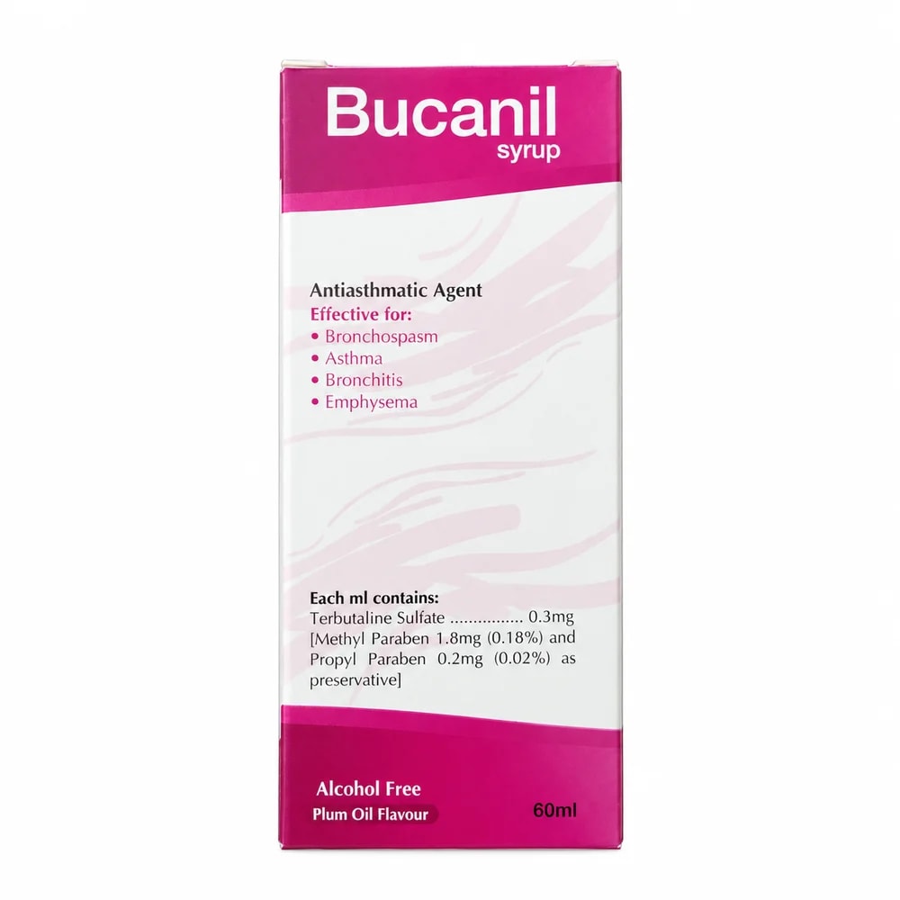 Bucanil Syrup Terbutaline sulfate 0.3 mg/mL - Pharmacy Krech hong