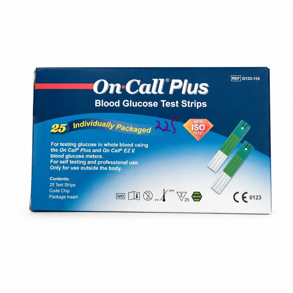 On Call Plus 25 blood glucose test strips