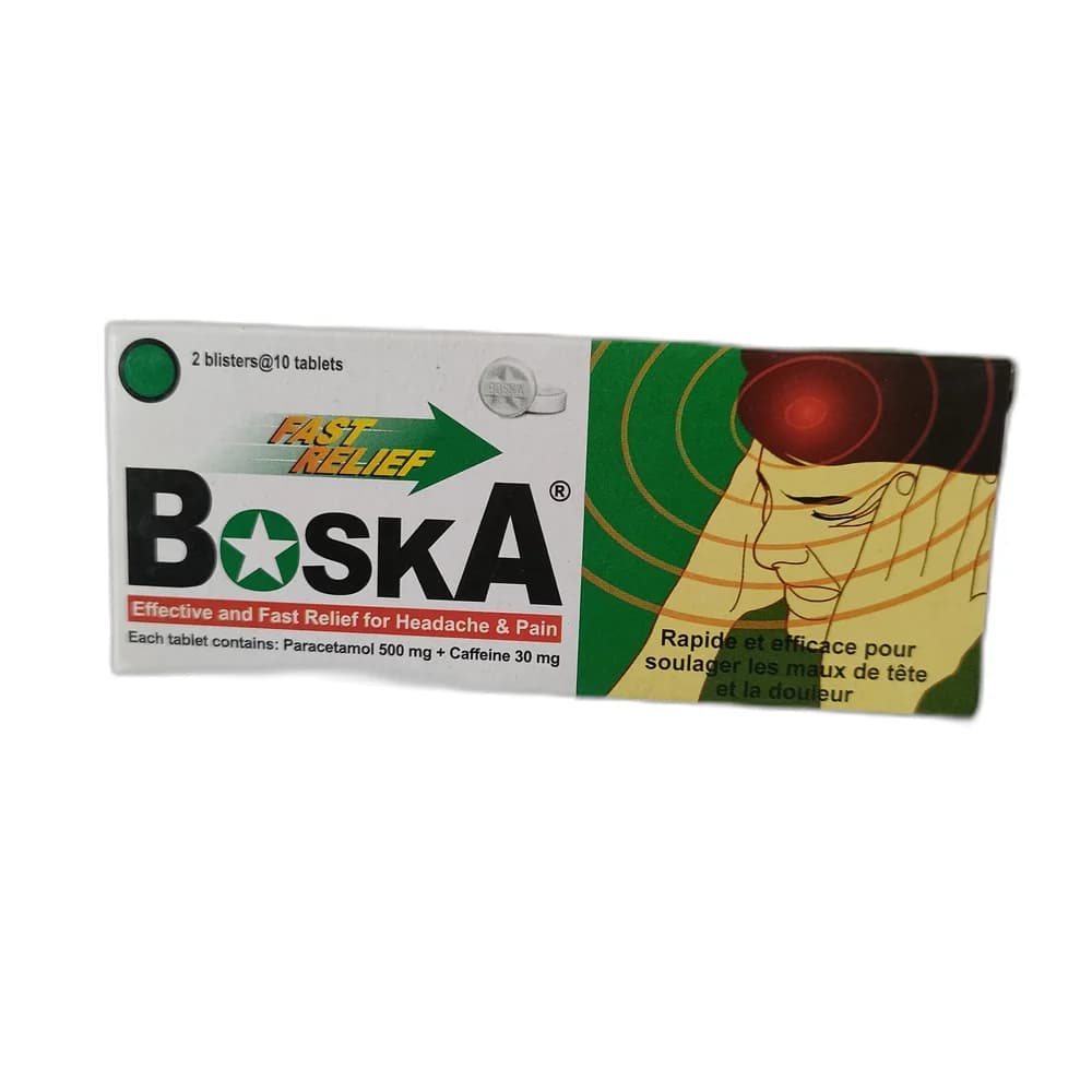 Boska Paracetamol 500mg + Caffeine 30mg per tablet