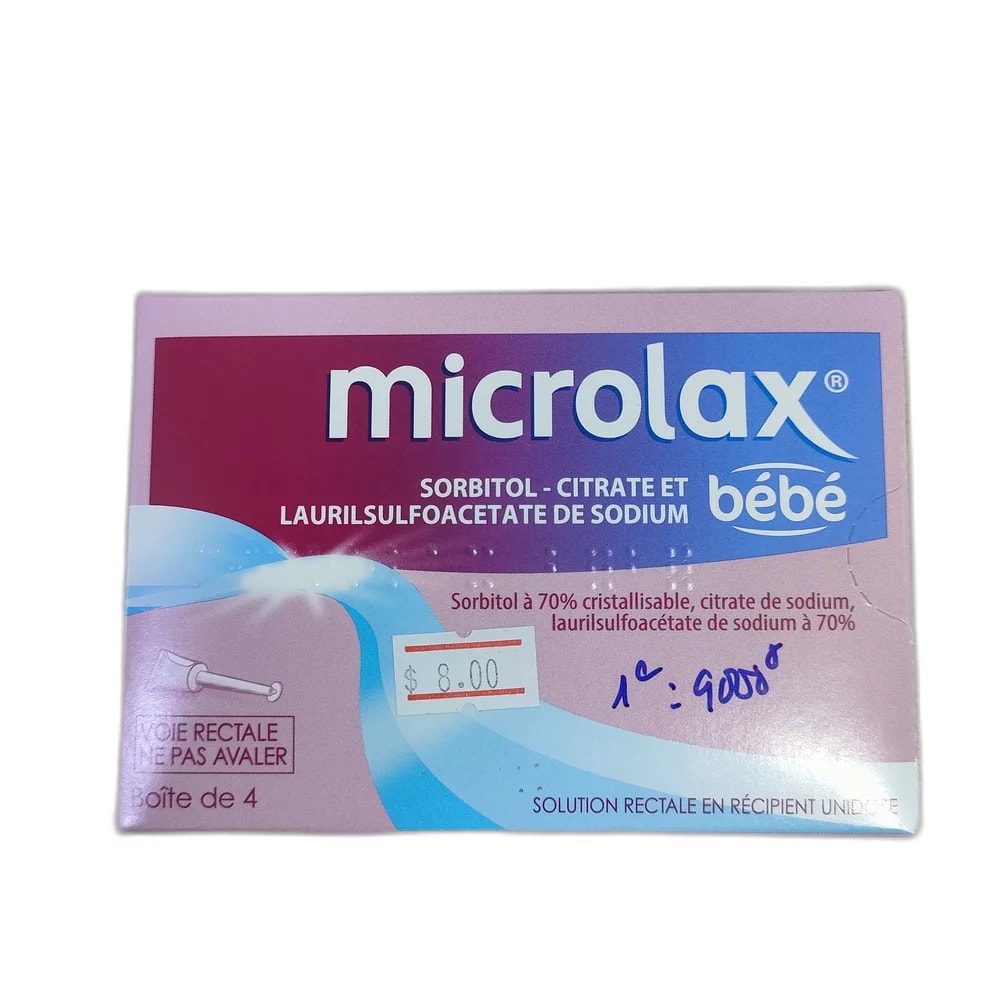 Microlax Bébé 4 2.679 g / 0.270 g / 0.0387 g - Depot de Pharmacie B Rotha