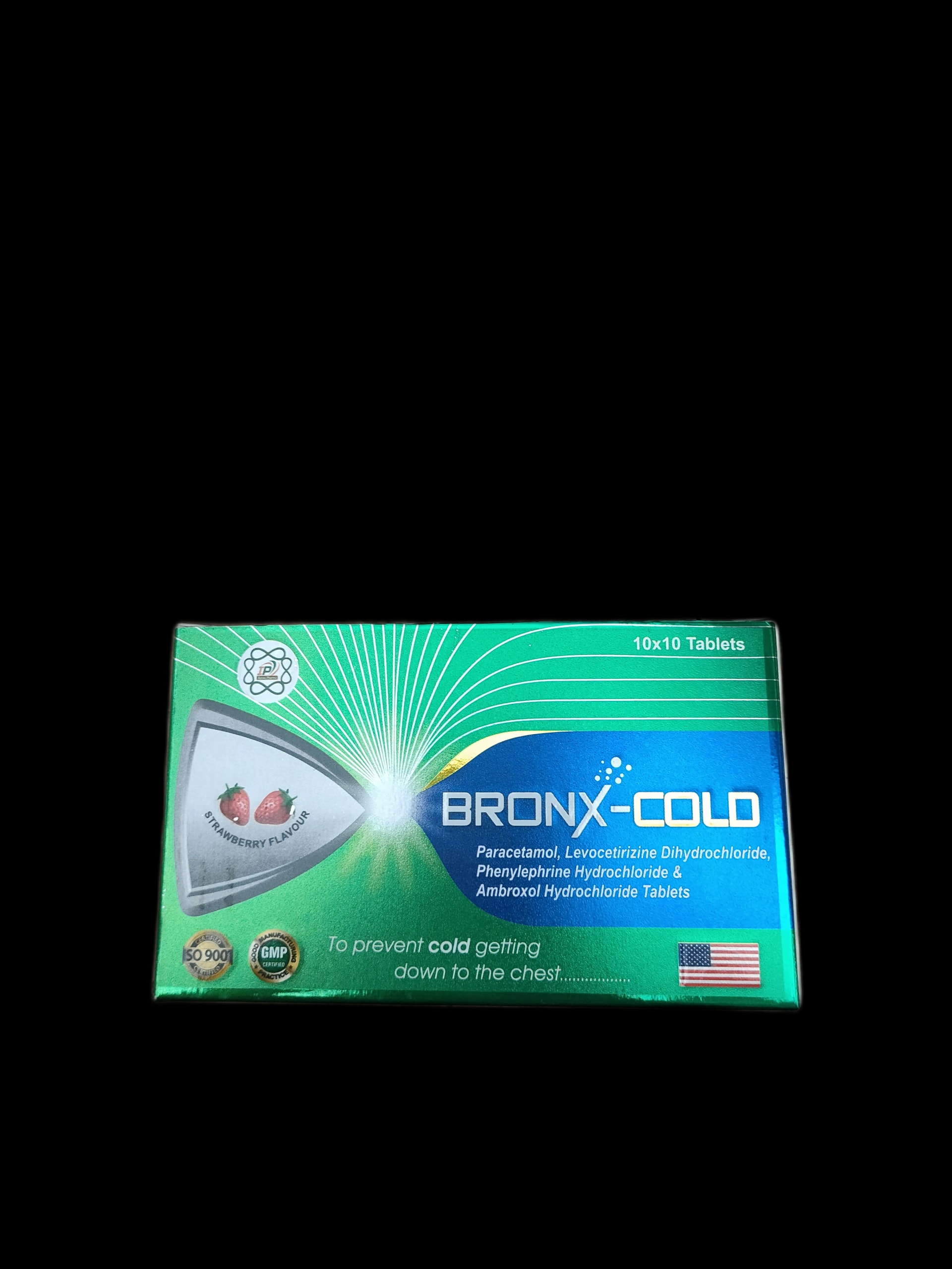Bronx-Cold Tablet Paracetamol 500mg + Levocetirizine 2.5mg + Phenylephrine HCl 5mg + Ambroxol HCl 30mg - PHARMARCY DARA RAKSMEY KOK CHAMBOK