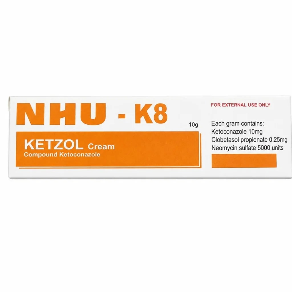 Ketzol cream 10g Ketoconazole 10 mg/g + clobetasol propionate 0.25 mg/g + neomycin sulfate 5000 units/g cream, 10 g - ឱសថស្ថាន សុខលាភ