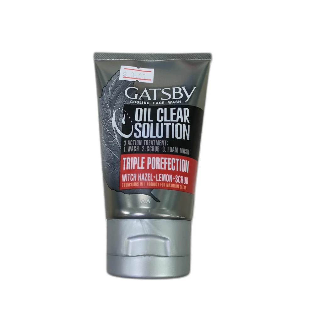 Gatsby Oil Clear Solution Triple Porefection Cooling Face Wash 100 g - Depot de Pharmacie B Rotha
