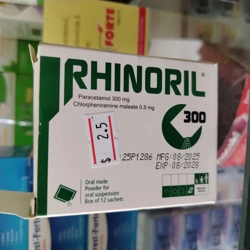 Rhinoril 300 Paracetamol 300 mg, chlorpheniramine maleate 0.5 mg