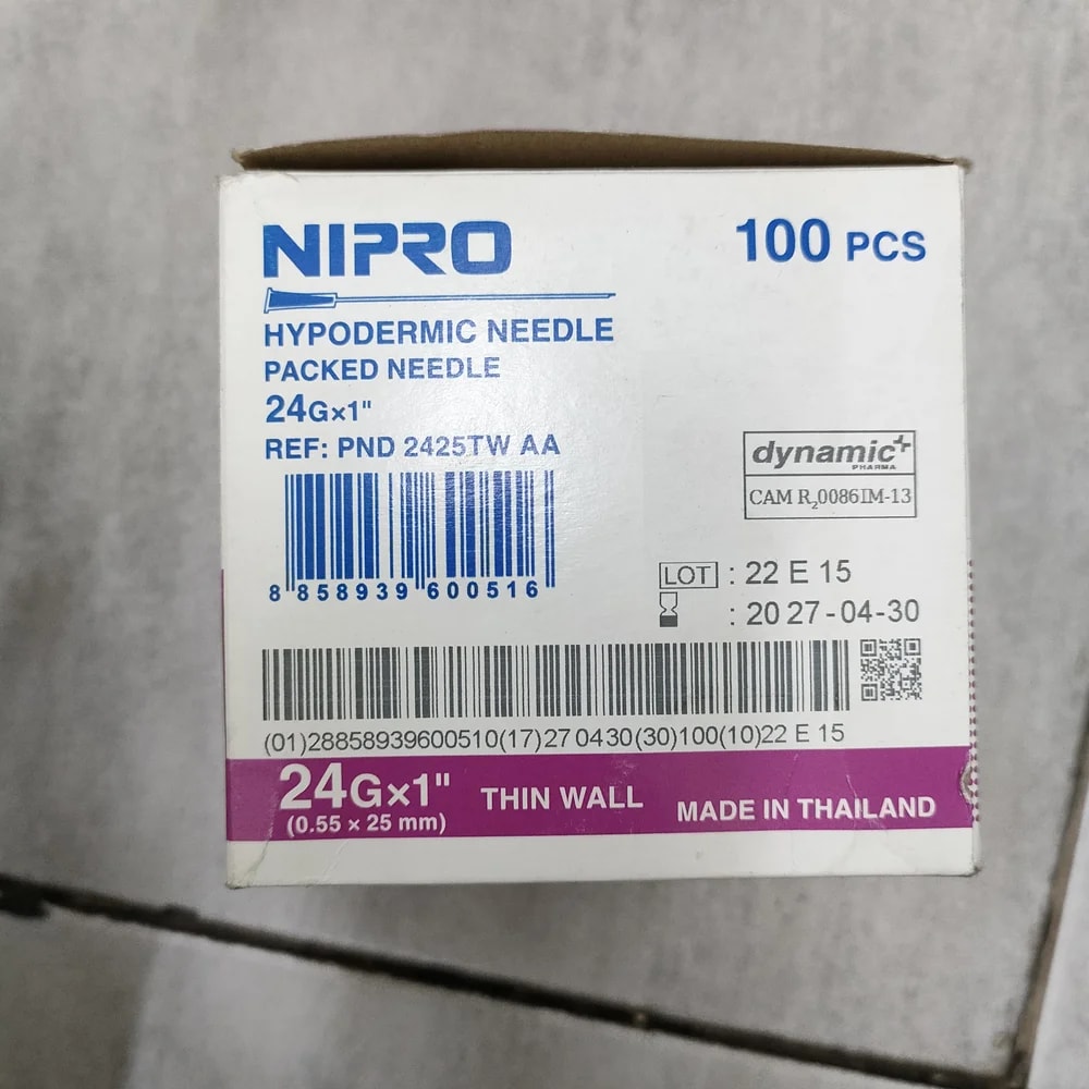 Nipro Hypodermic Needle 23G x 1″ Sterile disposable hypodermic needle, 23G x 1″ (0.60 x 25 mm) - Depot De Pharmacie "A" Kim Houy