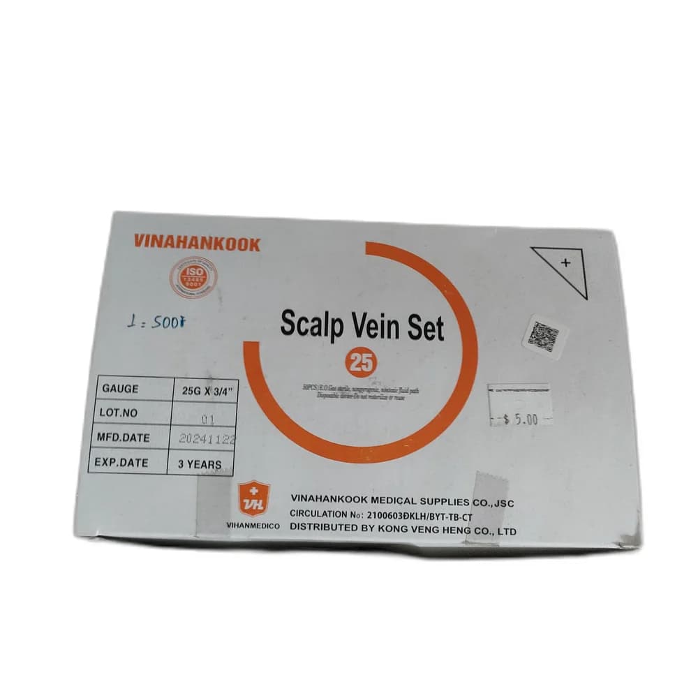 Vinahankook Scalp Vein Set 25G × 3/4 in