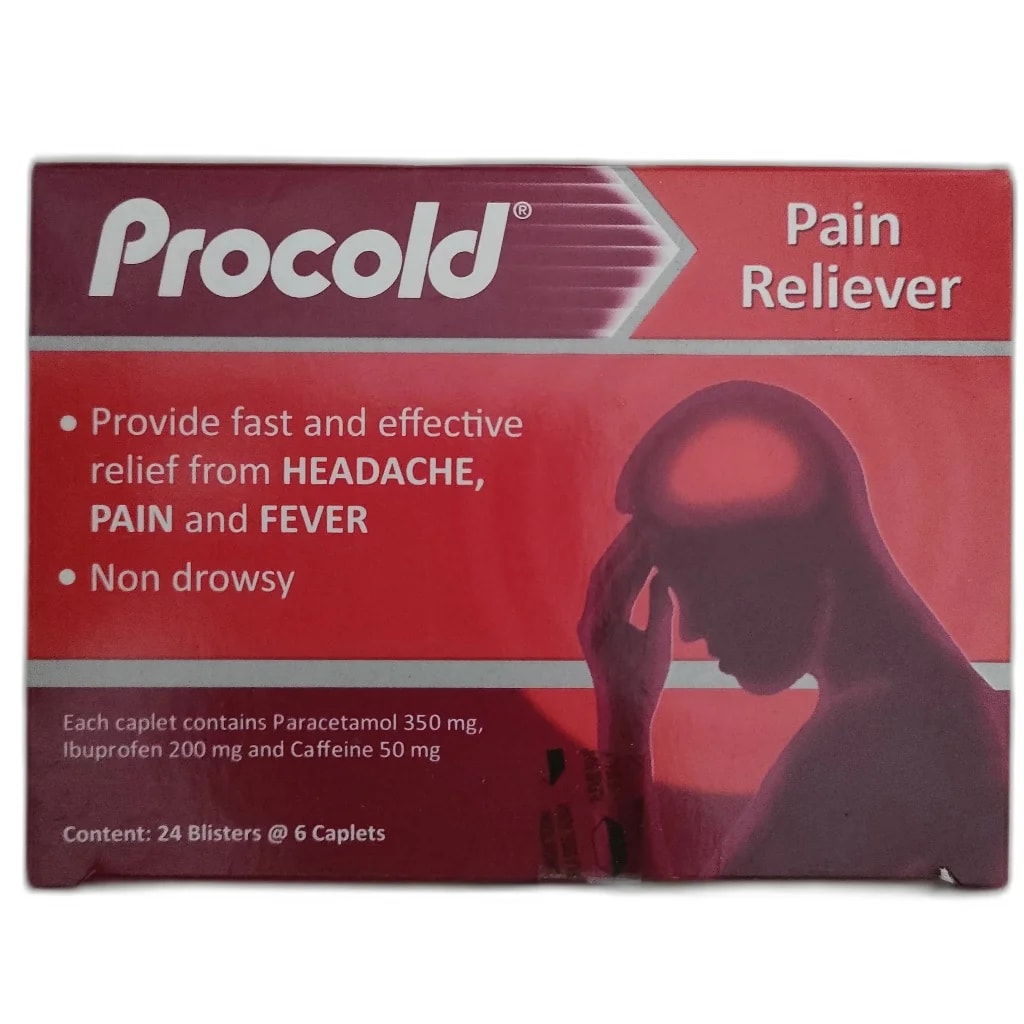 Procold pain Paracetamol 350 mg / Ibuprofen 200 mg / caffeine 50 mg - PONLEU DOUNG DARA PHARMACY