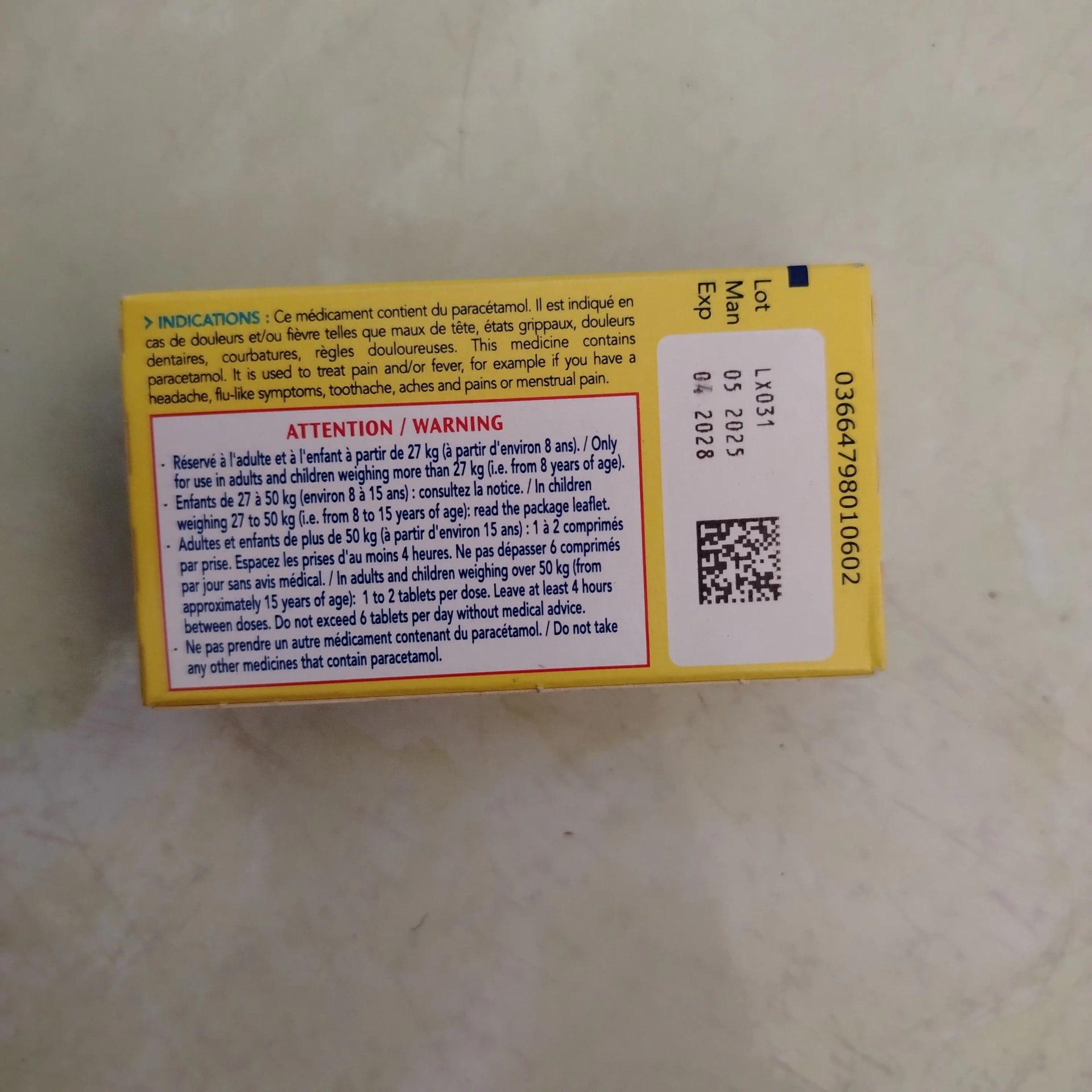 Doliprane 500 mg - Phal Cham Rouen