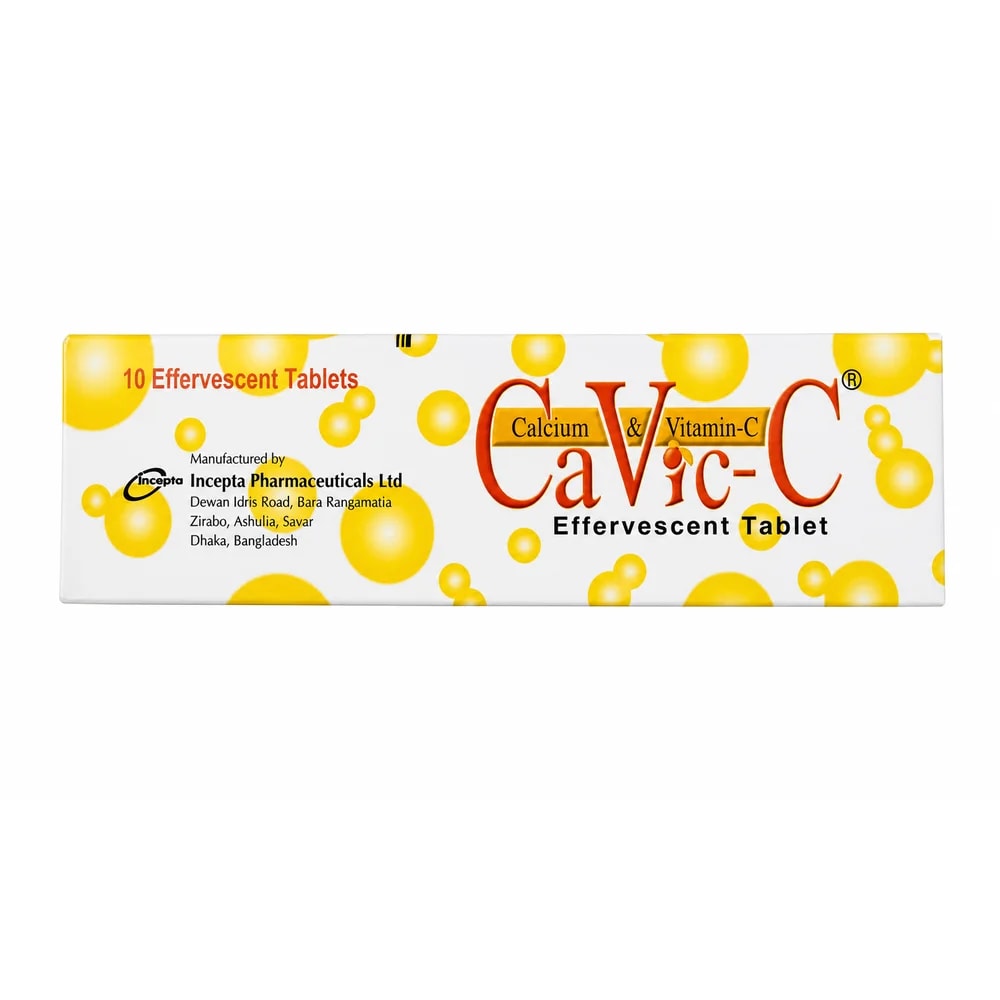 Cavic-C Calcium carbonate 327 mg + calcium lactate gluconate 1000 mg + vitamin C 500 mg - Preah Chan Tep Pharmacy