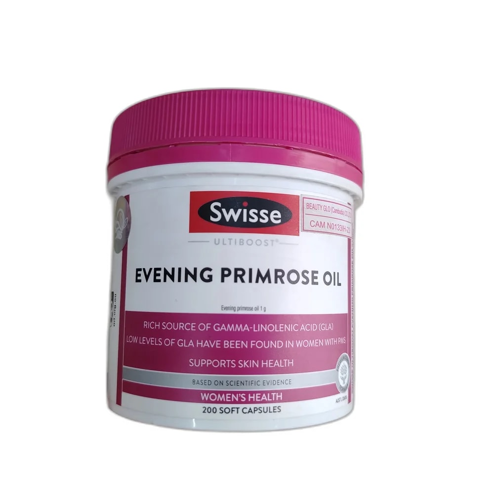 Swisse Ultiboost Evening Primrose Oil 1000 mg per capsule (Gamma-Linolenic Acid 100 mg) - PHARMACIE LA BELLE PHARMA