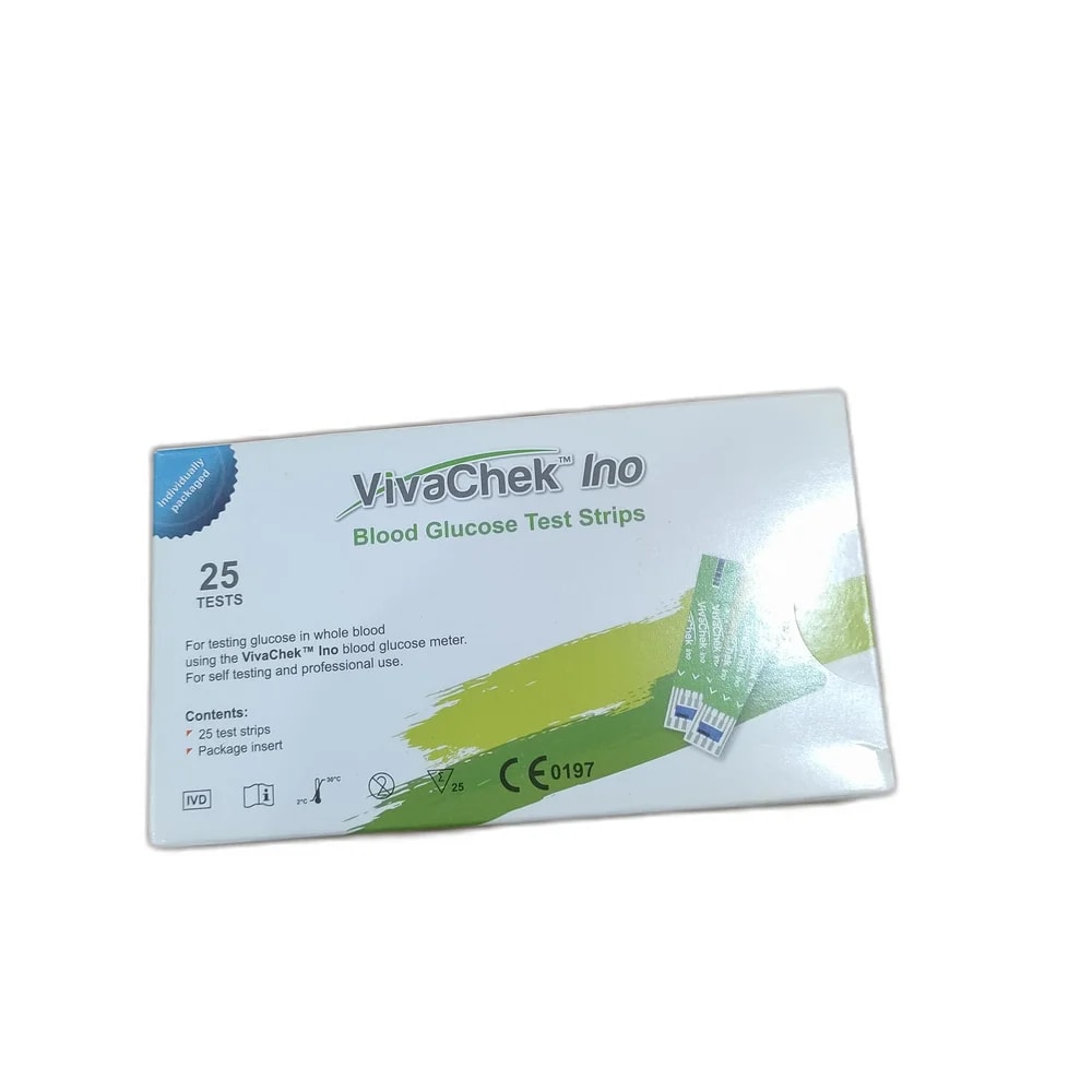 VivaChek Ino Blood Glucose Test Strips 25 tests - Reachvong Pharmacy