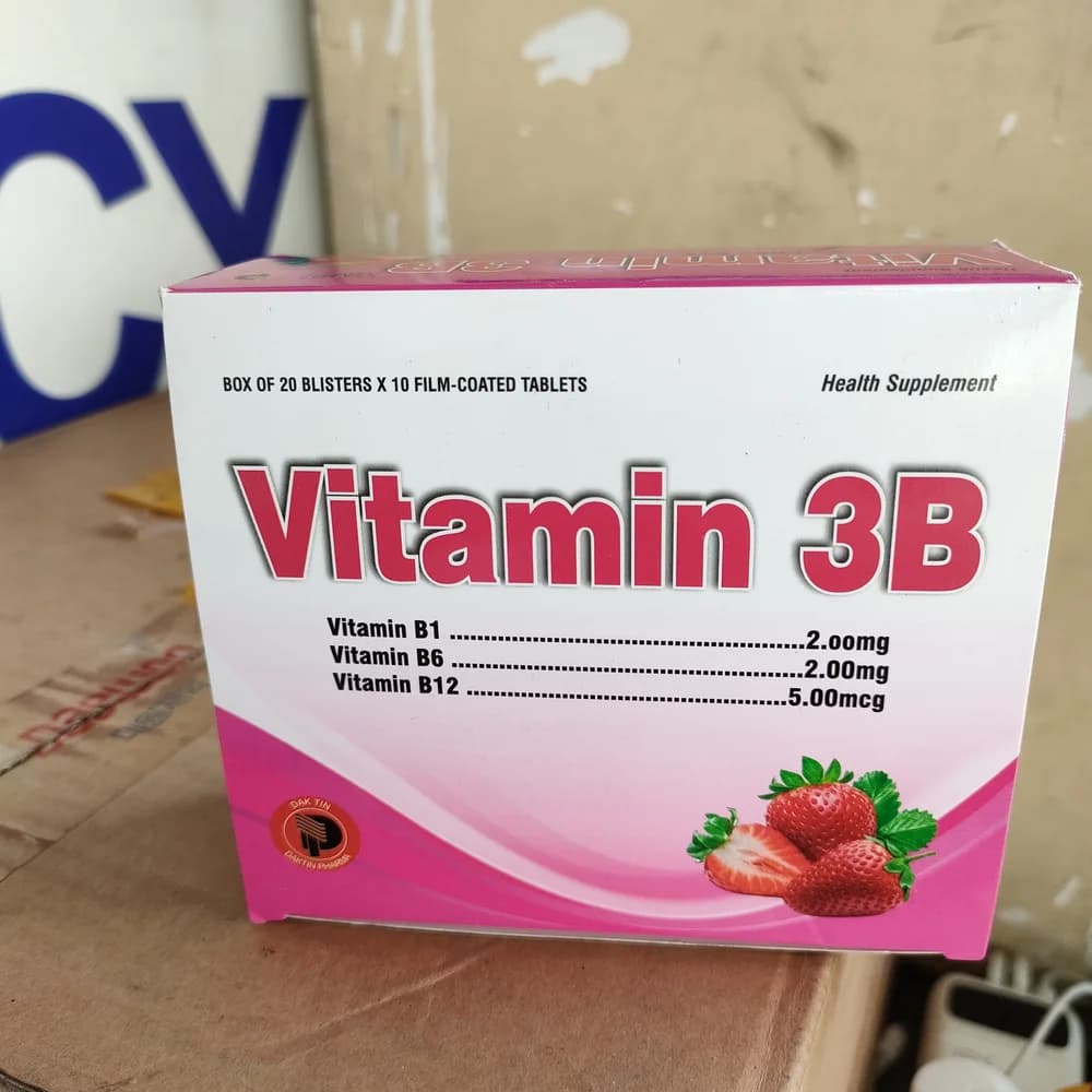 Vitamin 3B B1 2mg + B6 2mg + B12 5mcg