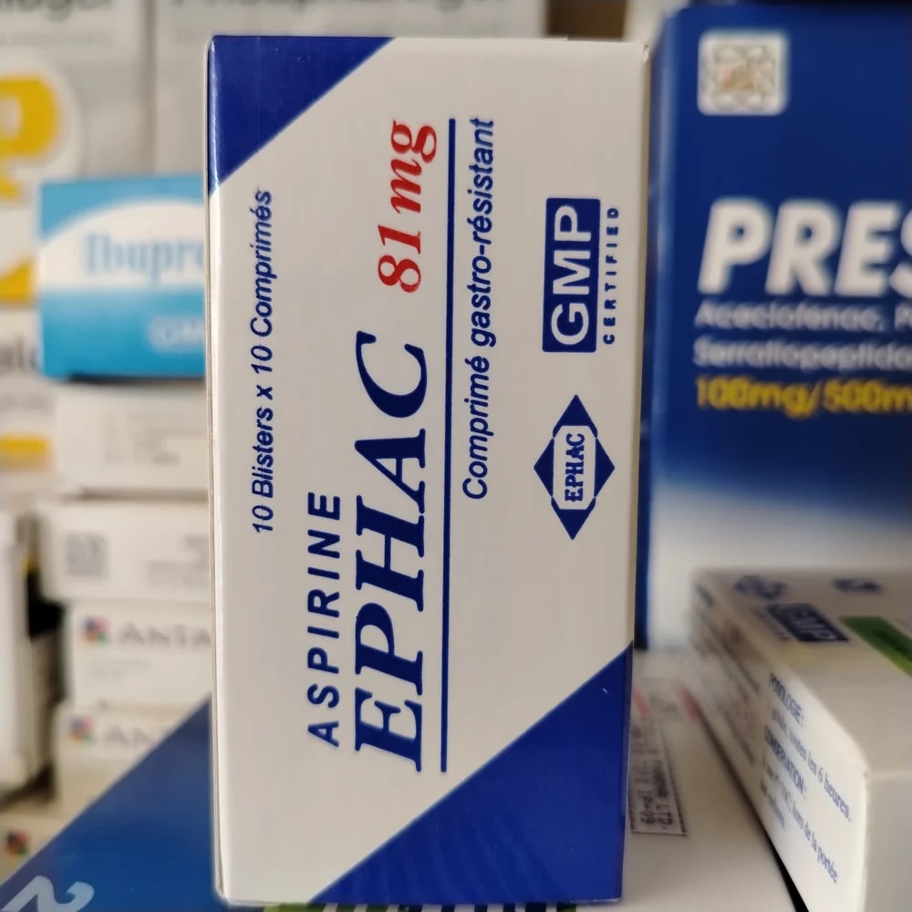 Aspirine EPHAC 81 Acetylsalicylic acid 81 mg per gastro-resistant tablet - CHEANIMUL PHARMACY