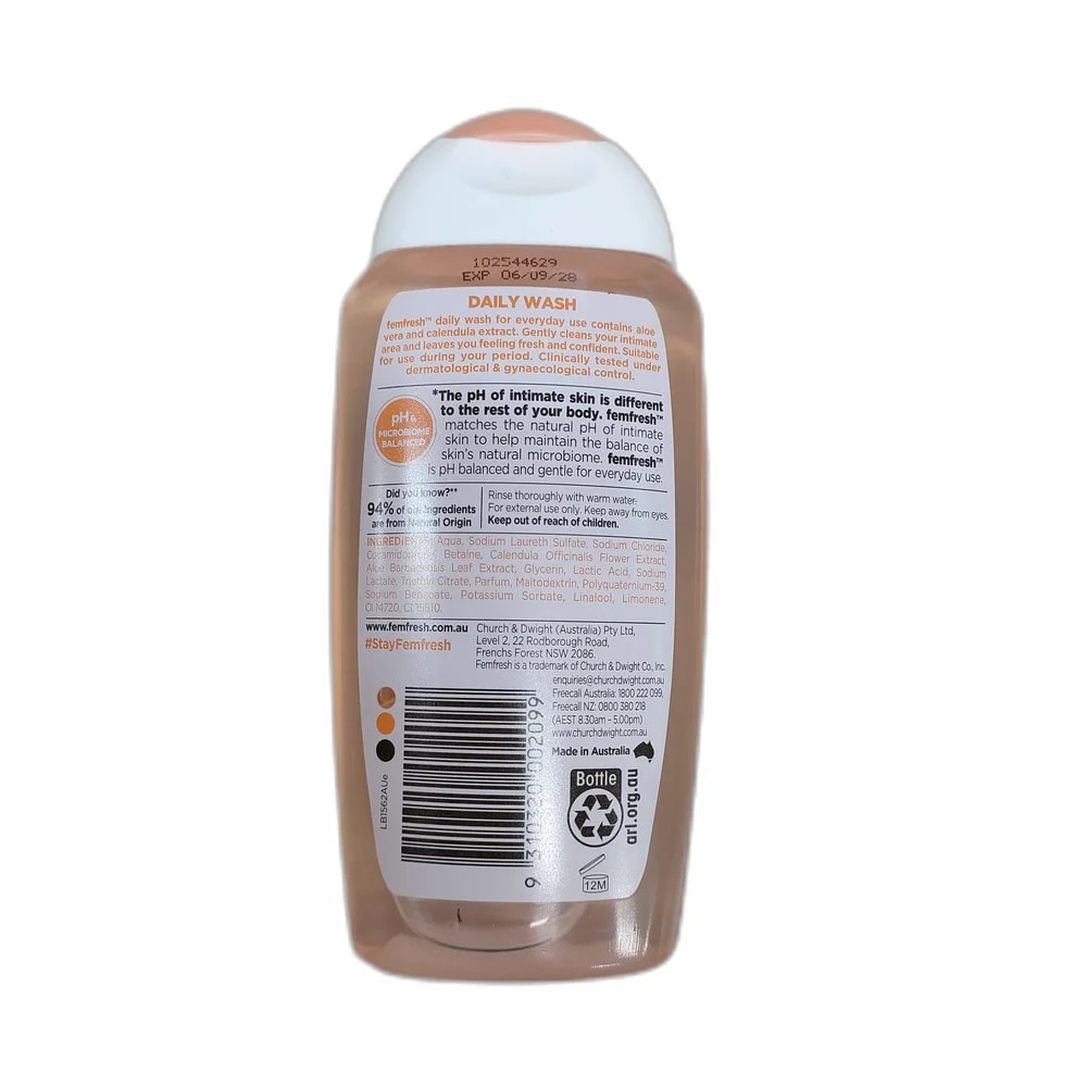 Femfresh Daily Intimate Wash Aloe vera and calendula, 250 mL - Depot de Pharmacie B Rotha
