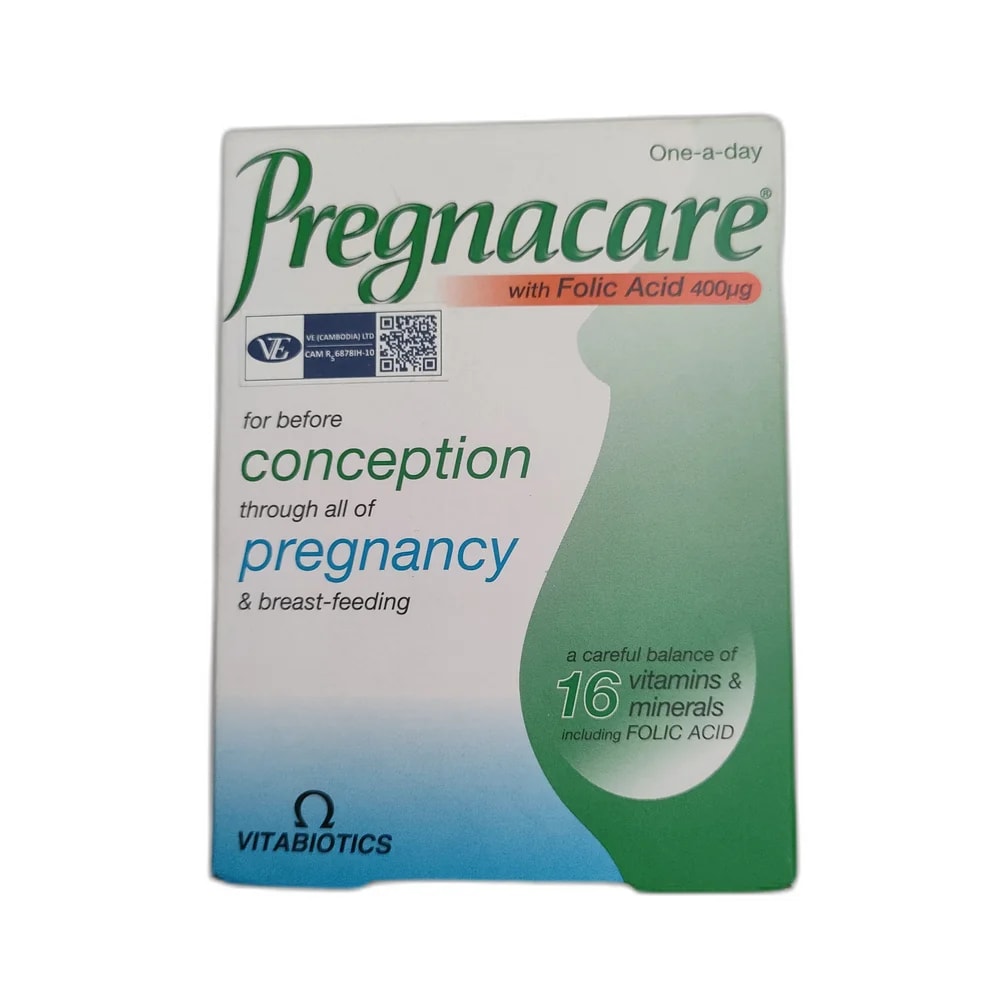 Pregnacare Folic Acid 400 mcg plus 15 vitamins and minerals per capsule - MEY PHARMA PHARMACY