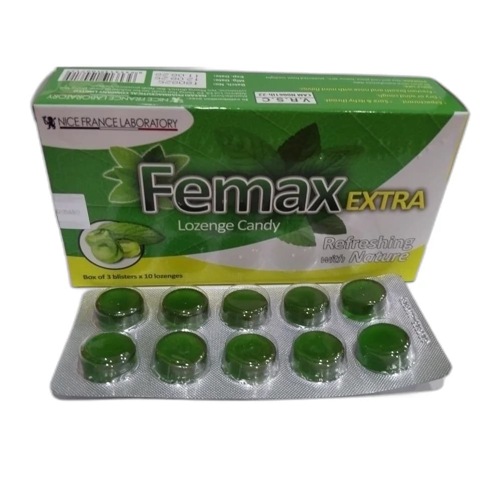 Femax Extra Honey, ginger, eucalyptus and menthol cough lozenges