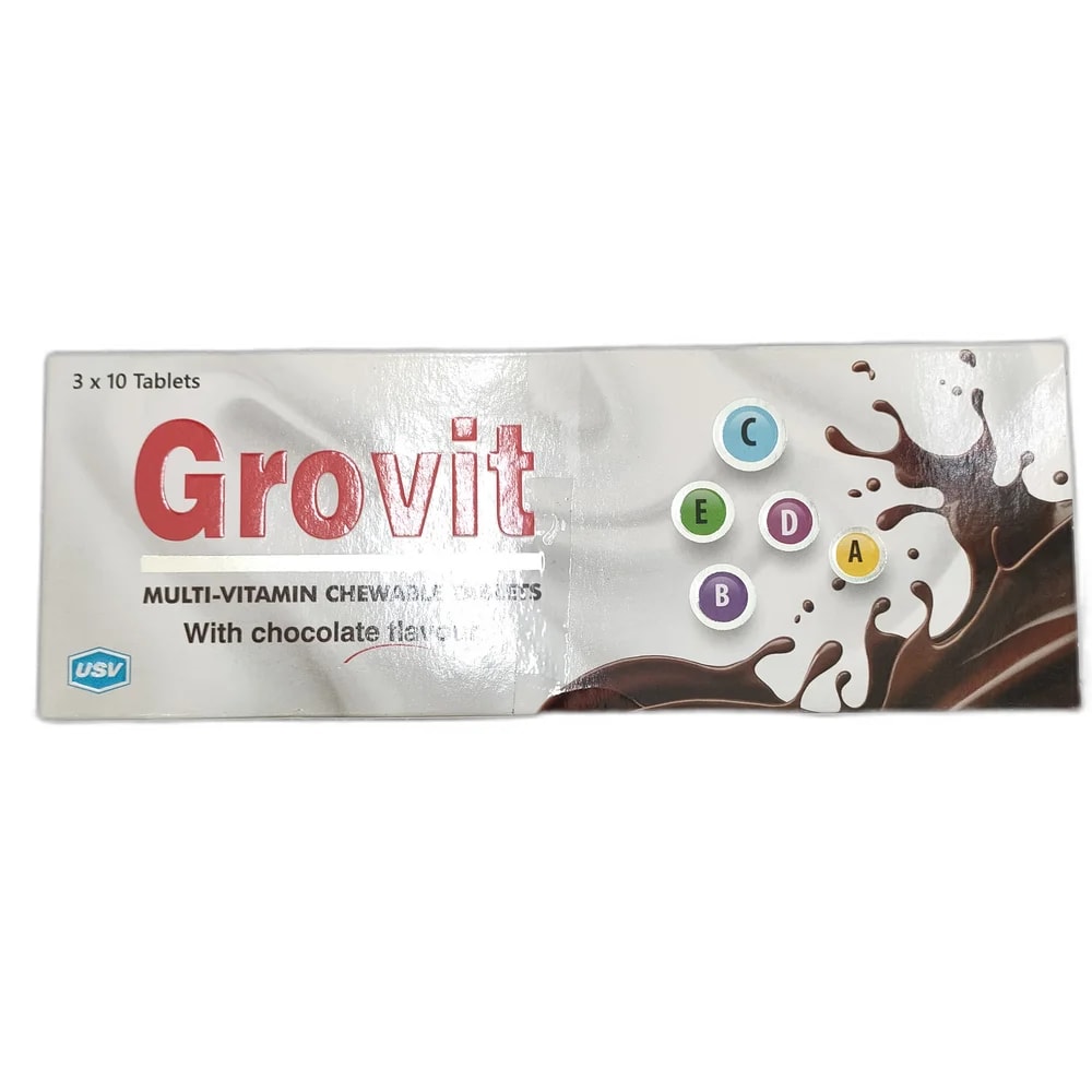 Grovit Multivitamin chewable tablet with chocolate flavour - Depot De Pharmacie "A" Kim Houy