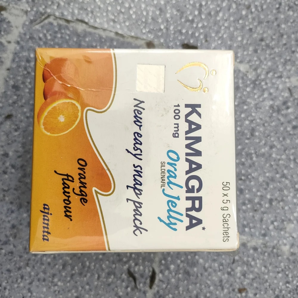 Kamagra 100 mg Oral Jelly (Orange Flavour) 100 mg per 5 g sachet - Depot De Pharmacie "A" Kim Houy