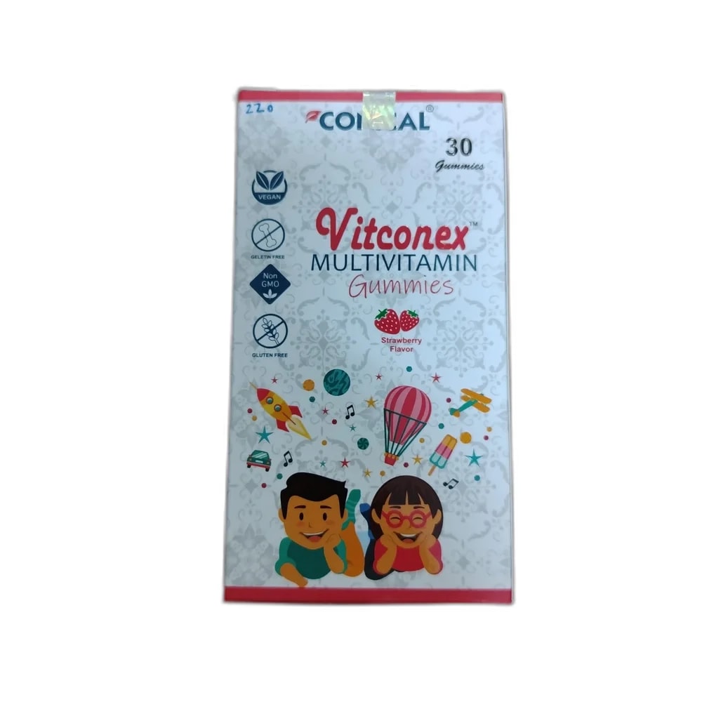 Vitconex Multivitamin Gummies 1 gummy per serving (strawberry flavour) - PHARMA ASSIST PHARMACY