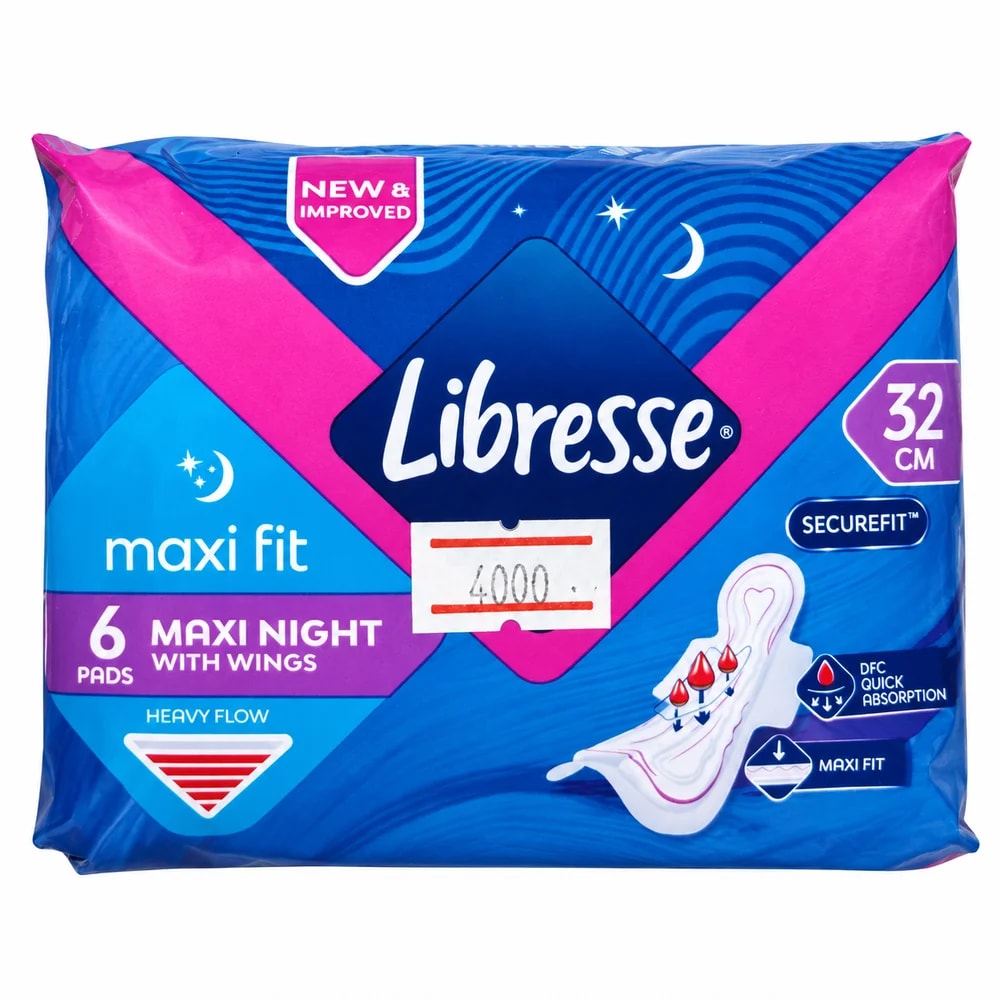 Libresse Maxi Fit Maxi Night Sanitary Pads (With Wings variant) 32 cm - Pharmacy Krech hong