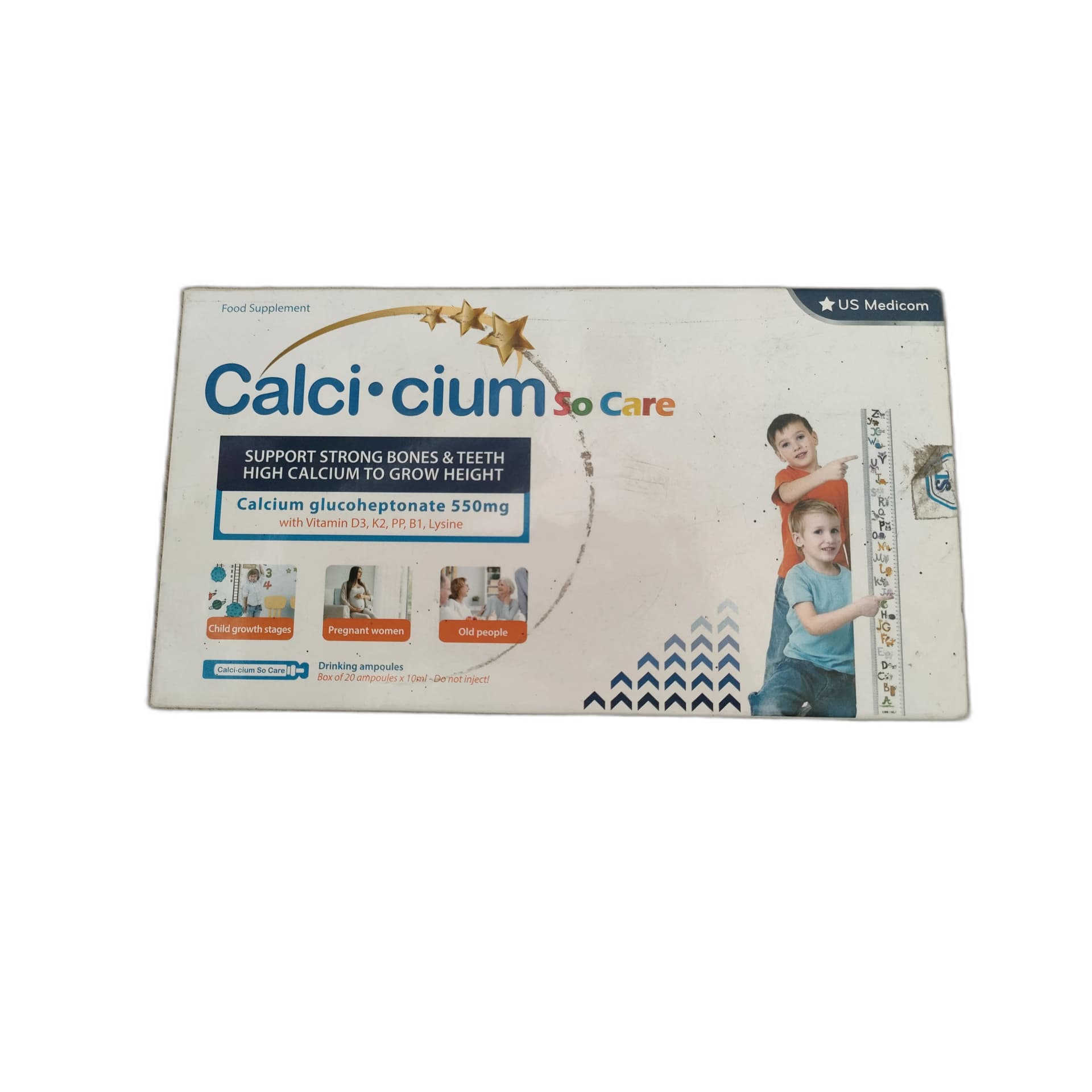 Calci-cium So Care Calcium glucoheptonate 550mg per 10ml ampoule