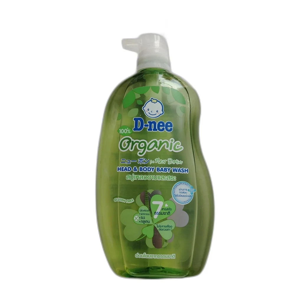 D-nee Organic Head & Body Baby Wash (Green, 800 ml) 800 ml - PHARMACIE RATANAK