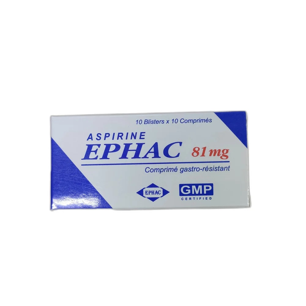 Aspirine EPHAC 81 mg - Depot de Pharmacie B Rotha