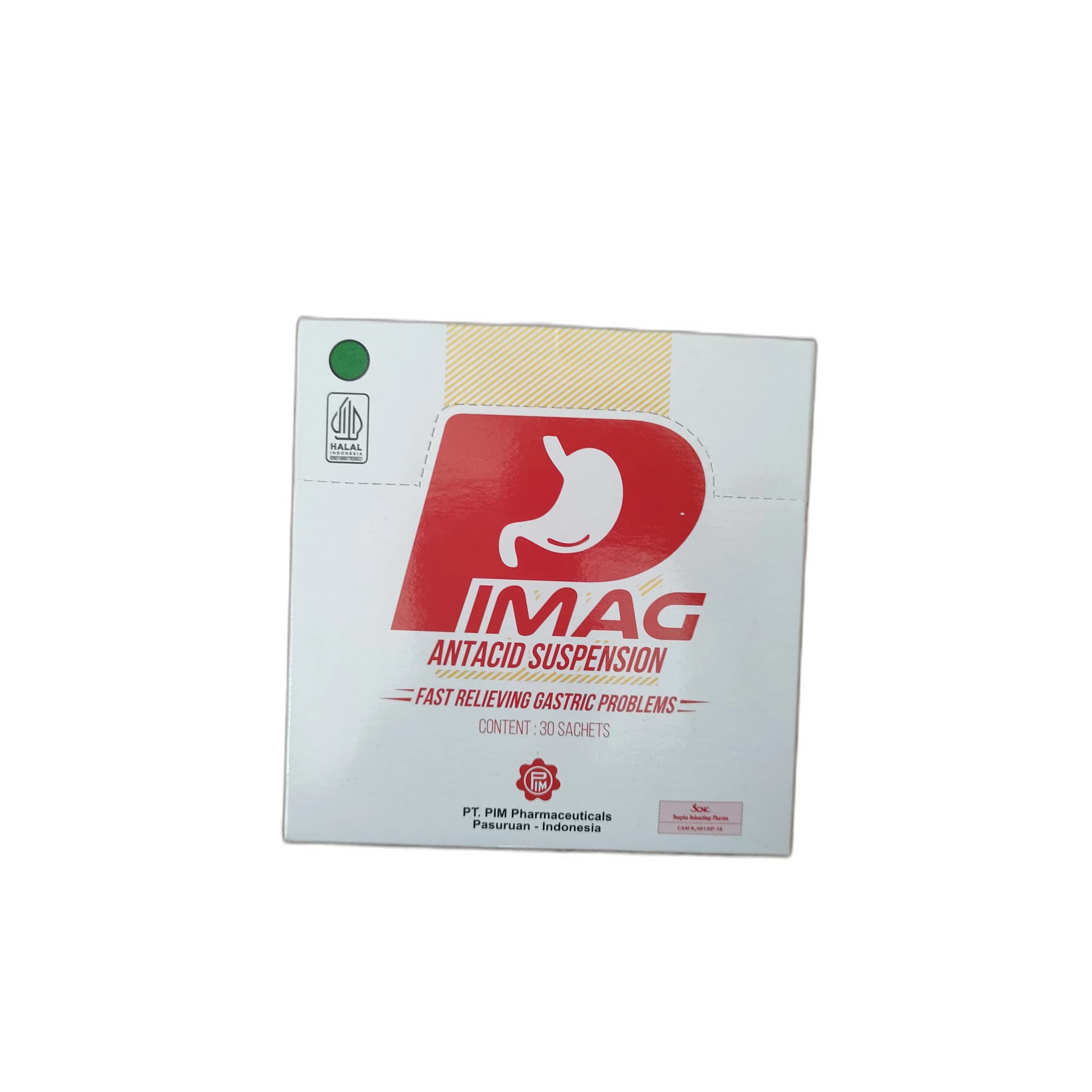 Pimag Antacid Suspension Premium Aluminium Hydroxide 500mg + Magnesium Hydroxide 500mg + Simethicone 80mg per 7ml sachet