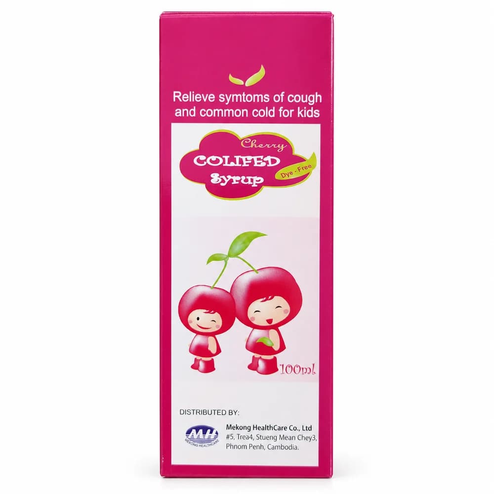 Colfed Per 100 mL: Acetaminophen 650 mg / Chlorpheniramine maleate 4.15 mg / Dextromethorphan HBr 26.65 mg / dl-Methylephedrine HCl 33.3 mg / Guaifenesin 140 mg / Thiamine nitrate 10 mg / Riboflavin 5 mg