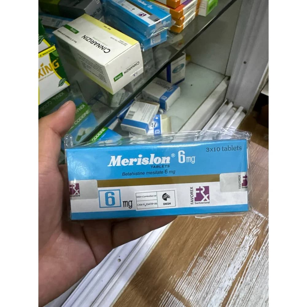 Merislon Betahistine mesilate 6 mg tablets, 3 blisters of 10 tablets