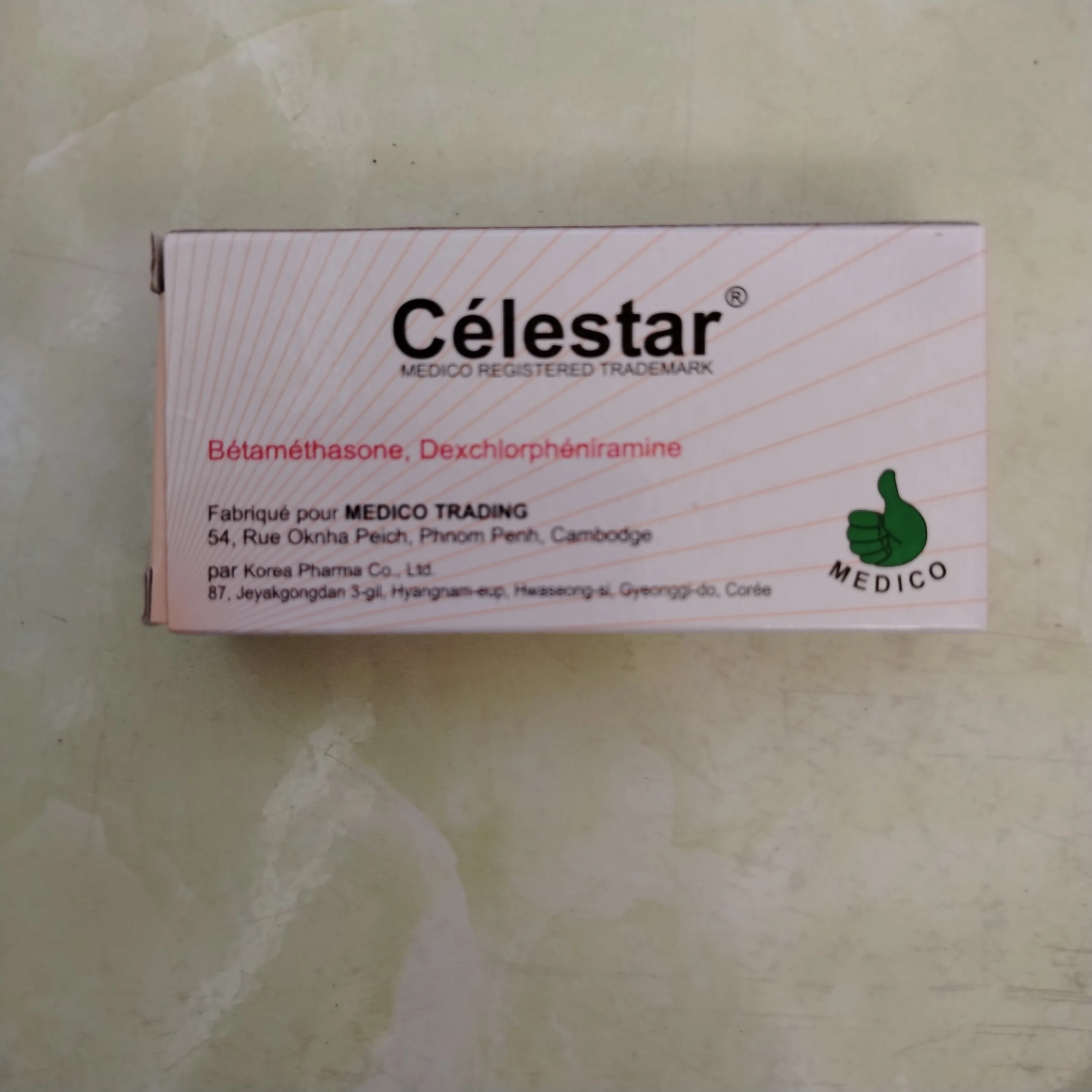 Celestar Betamethasone 0.25 mg / Dexchlorpheniramine maleate 2 mg - Phal Cham Rouen